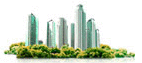 Buildings and greenery